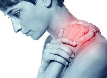 Acute pain in a neck at the young women.
